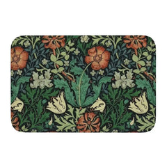 Custom William Morris Compton Floral Art Nouveau Pattern Doormat Bath Door Floor Mat