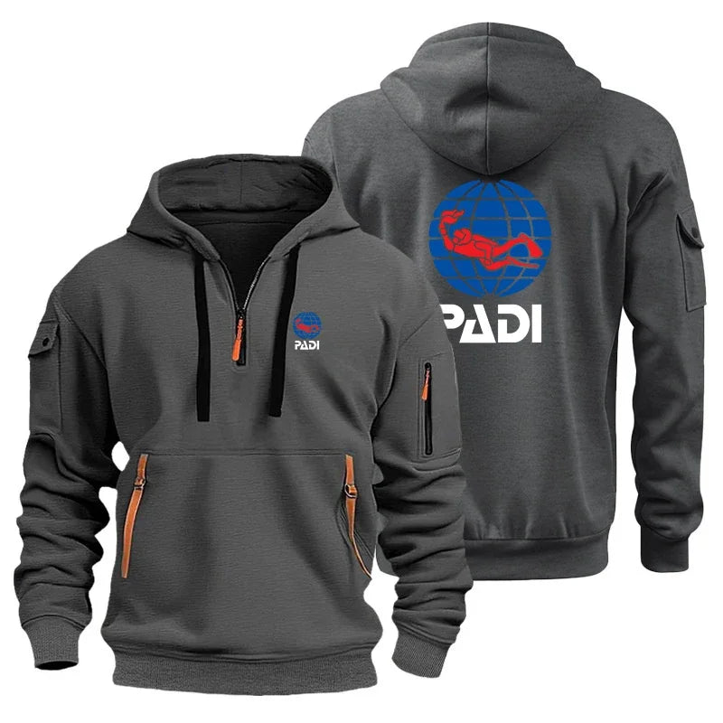 Padi's new men's casual sportswear, men's hooded sportswear, outdoor activity training clothes, printed fashionable home furnish