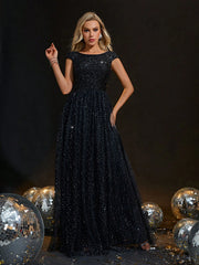 Homecoming Dresses: short sleeve backless patchwork mesh full swing evening