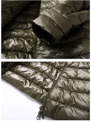 Women Down Jackets Ultra Light Duck Down Coat Long Puffer Jacket Slim Black