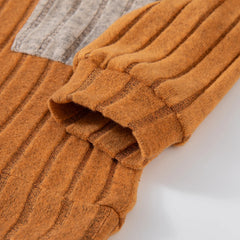 2025 Boys Autumn Winter Long Sleeve sweater suits Solid Color Block Pants Set Kids Outfit Casual Comfortable Clothing