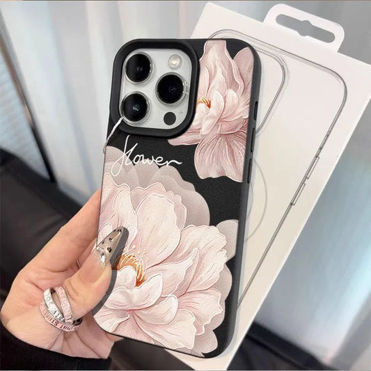 Diagonal Large Flower Phone Case For IPhone 16 15 14 13 Pro Max 11 12 13 Pro Cute Girl Creative Cover Case Funda Bumber 16 15 14
