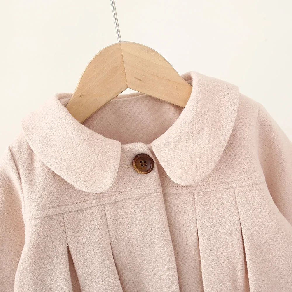 Baby Girls Long Sleeve Coat Simple Solid Color Children's Clothing
