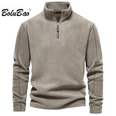 Outdoor Casual Hoodie Sweatshirt Men's Cotton Warm Zipper Collar Top