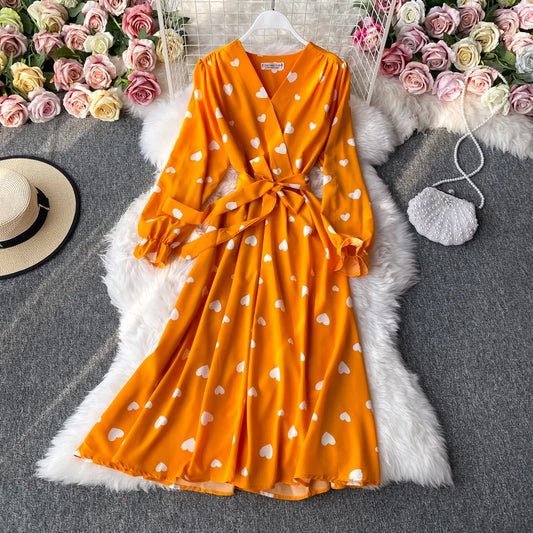 Evening wear Dresses: Women Long Sleeve Big Swing Party