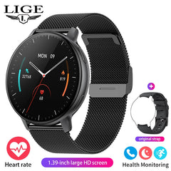 LIGE 2025 Smart Watch Women Bluetooth Call Custom Dials Watches Blood Oxygen Monitor Sport Men Smartwatch Ladies For Android IOS