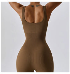 Women's Yoga One Piece Tracksuit Jumpsuit Seamless Sportswear Yoga Suit Gym