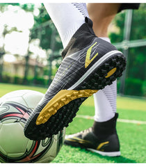 Soccer Shoes Men High Ankle Adult Professional Non-Slip Spike Indoor Football Boots