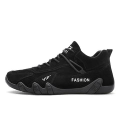 Waterproof Sneakers Lace Up Leather Casual Sneakers for Men Casual Motorcycle Shoes Waterproof Leather Ankle Boots for Men