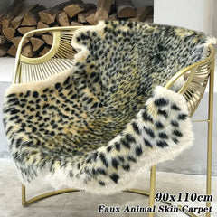 Leopard Print Rug Faux Cowhide Skin Carpet Animal Printed Furry Area Rug