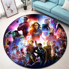 Marvel Round Carpet for Living Room Rugs Camping Picnic Mats Flannel Anti-Slip Rug