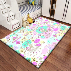Kuromi Sanrio Lovely Carpet Rug for Living Room Bedroom Decoration Picnic Camp