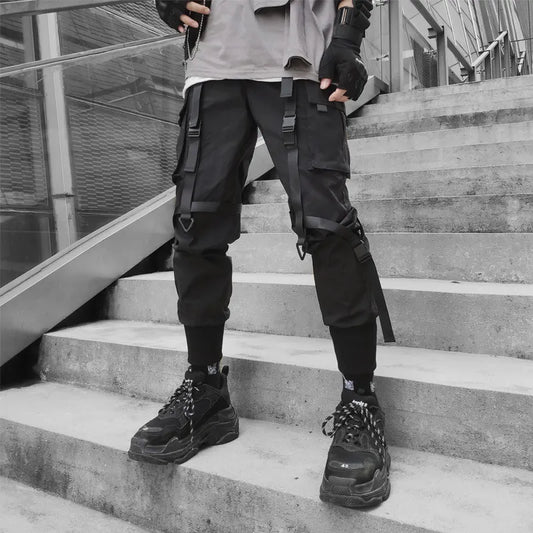 Harajuku Fashion Techwear Men's Cargo Pants Hip Hop Punk Male Clothing Streetwear