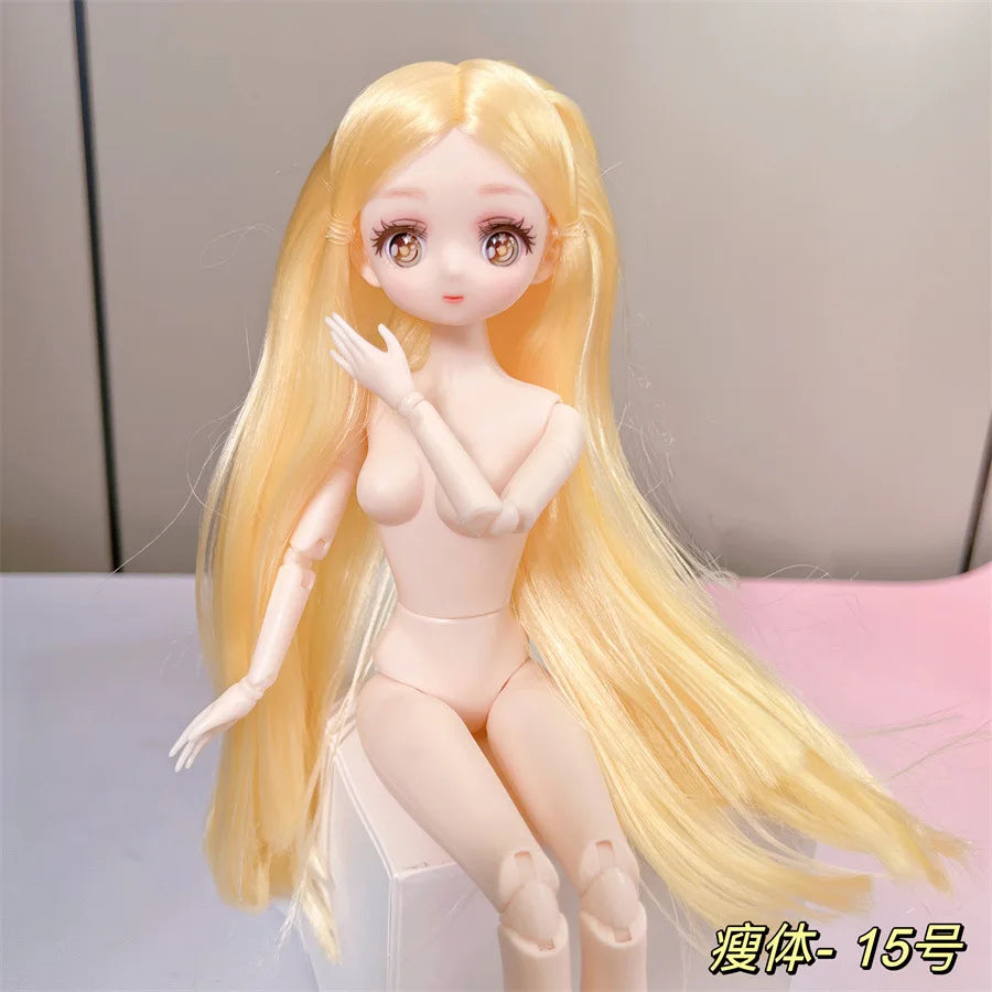 30cm Anime Style Doll Toys 1/6 Bjd 26 Joints Movable Wither Skin Doll Girls Diy Dress Up Toys Gifts