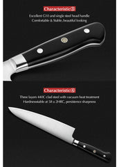 210mm Chef Knife 3 Layer 440C Core Clad Steel Kitchen Knives Stainless Steel