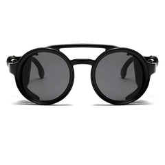 New Unisex Vintage Steampunk Sunglasses Men's Designer Designer Retro Round Leather Sun Glasses Steam Punk Outdoor Goggles UV400