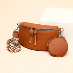 Soft Genuine Leather Fashion Saddle Bag Shoulder Crossbody Bag Luxury Women