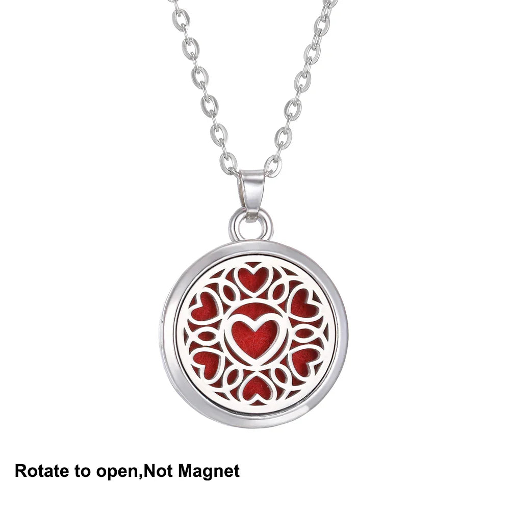 New Tree Of Life Aromatherapy Necklace Stainless Steel Essential Oil Diffuser Amulet Perfume Locket Pendant Women Jewelry Gift