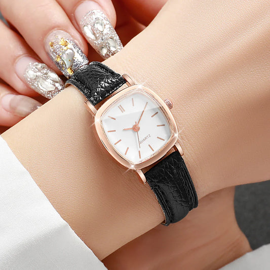 Fashion Small Dial Women Quartz Watch Ladies Simple Leather Band Wristwatches(Without Box)