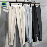 Spring Summer Suit Pants Men Thin Business Classic Grey Black Khaki Straight