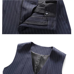Tuxedo for Mens: Men's Slim Fit Three-Piece Business Suit Set with Blazer, Vest, and Pants