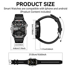KESHUYOU Outdoor Sports Smart Watch 2.01 inch HD Screen LED Flashlight Bluetooth Talking Smart Watch for Men Women Holiday Gifts