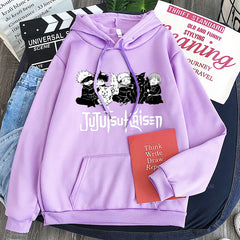 Anime Jujutsu Kaisen Hoodie Kawaii Gojo Satoru Graphic Hoodie Autumn Winter Plus Size