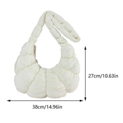 Bag Large Capacity Crescent Bag for Women's Solid Color Puffer Trendy Shoulder Bag