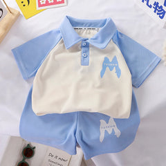 Children Clothing Kids Clothes Quick Drying Polo Shirt Sets Boys T-shirt Shorts Summer Cotton Short Sleeve Fashion Suit2PCS