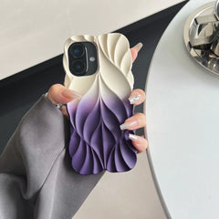 Luxury fashion 3D Leaf Pattern Soft phone Case for iPhone 16 15 14 13 Pro Max Plus Leaf Ripple Candy Color Shockproof Back Cover