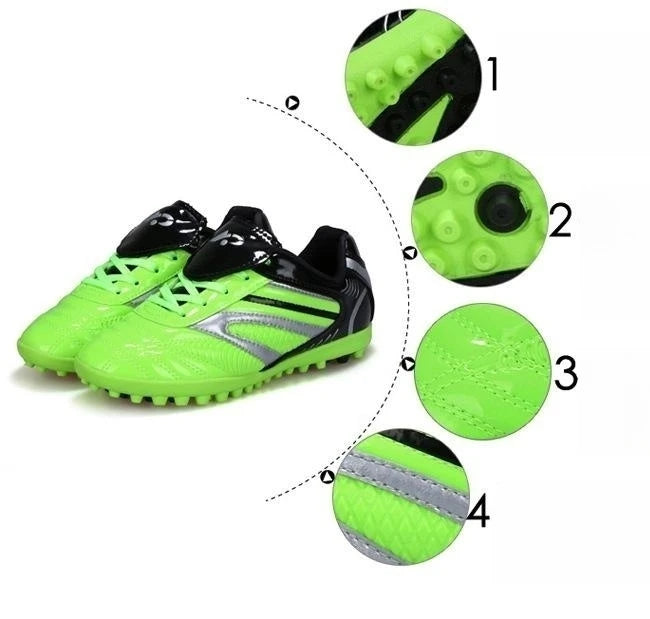 Men Football Soccer Boots Athletic Shoes Leather Big Size High Top Cleats
