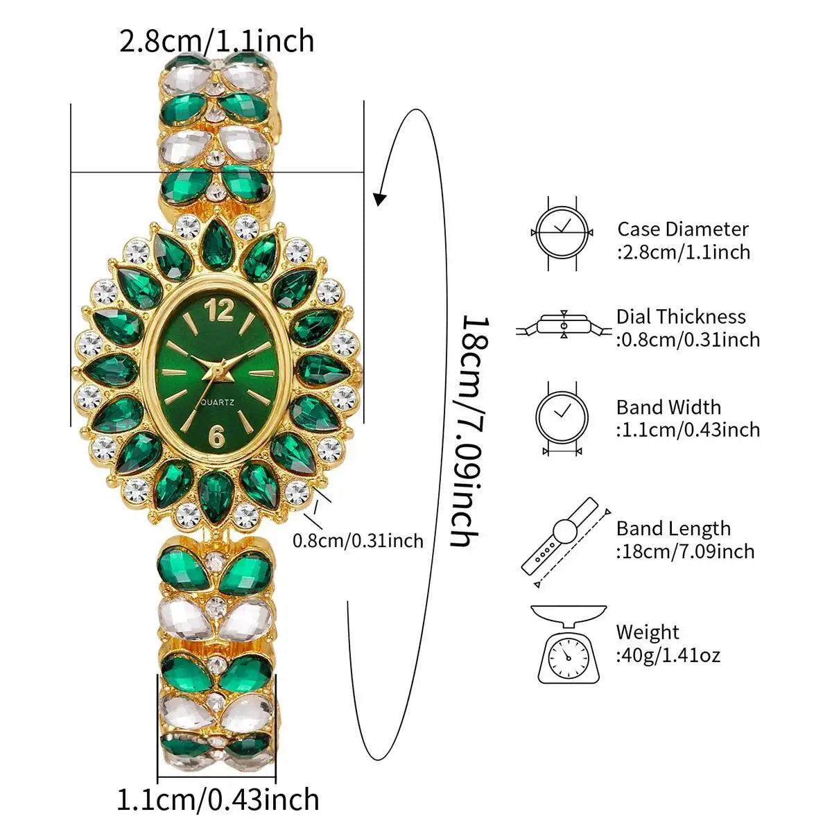 Fashion Women Watches Luxury Rhinestone Bracelet Strap Quartz Wristwatch Girls Clock Reloj Mujer