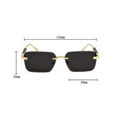 Sunglasses Women Trendy Vintage Designer Rimless Sunglasses For Men