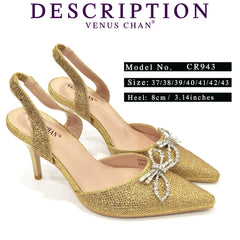 Matching Shoes and Bags: Pointed Toe Ladies Sandal Shoes Matching Bag Set in Gold