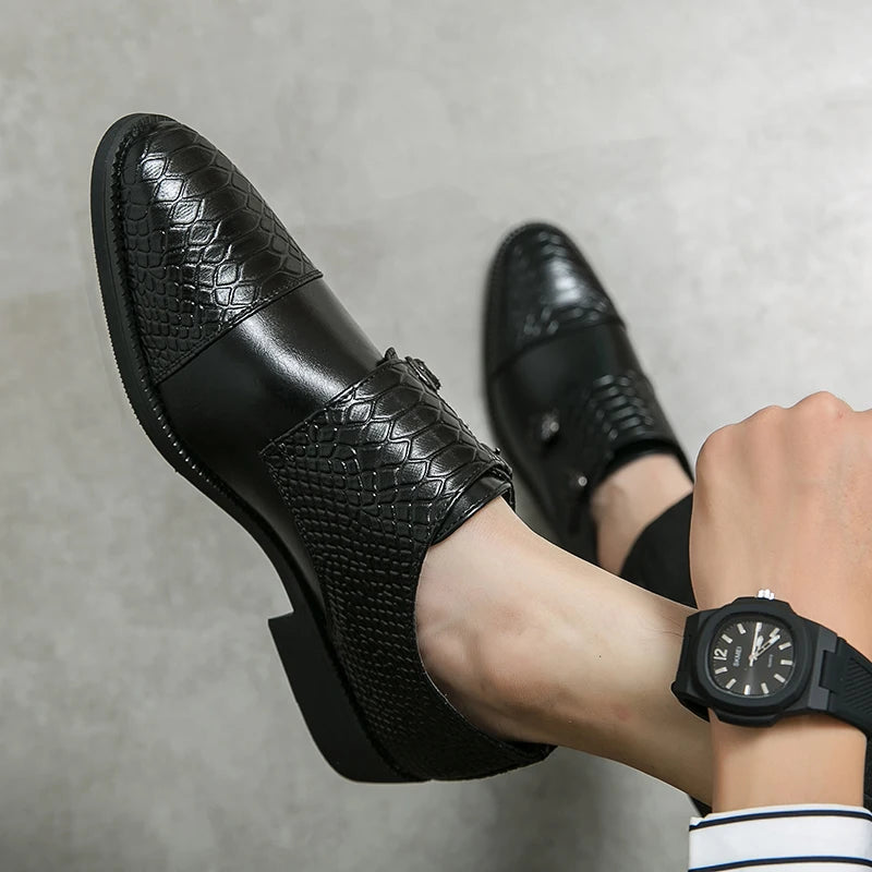 Fashion Classic Business Flat Shoes Men Designer Formal Dress Leather Shoes Men's