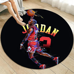 Basketball Star Carpet for Living Room Rugs Camping Picnic Mats Flannel Anti-Slip Rug