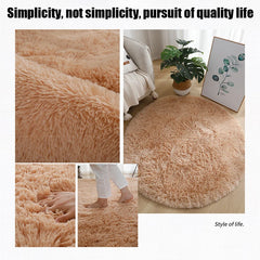 Living Room Rugs Aesthetic Bedroom Round Carpet Decoration Furry Comfort Carpet