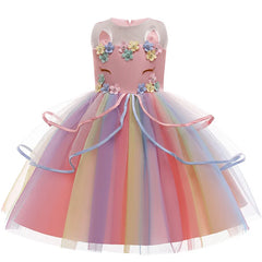 Baby Girl Unicorn Dress Cosplay Costume Birthday Party
