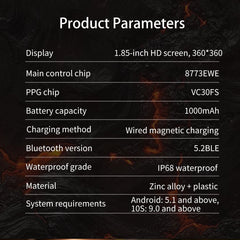 2026 New T-REX3 Outdoor Smart Watch 1.85inch AMOLED 1000mAh Large Battery 5ATM Waterproof Voice Call Sports Men Fitness Bracelet