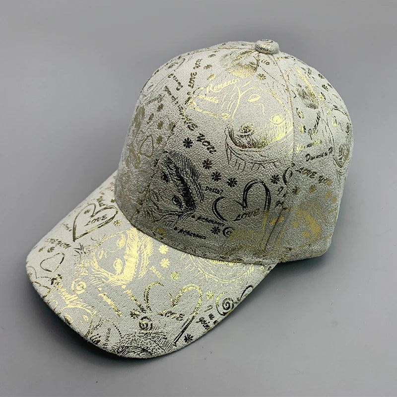 New Kpop Shiny Reflective Graffiti Letter Men Women Baseball Hats Cotton Comfortable Street Tie-dyed Fashion Sport Hip Hop Caps
