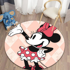 Minnie Mickey Mouse,beauty Cartoon HD Printed Round Carpet, Bedroom, Balcony