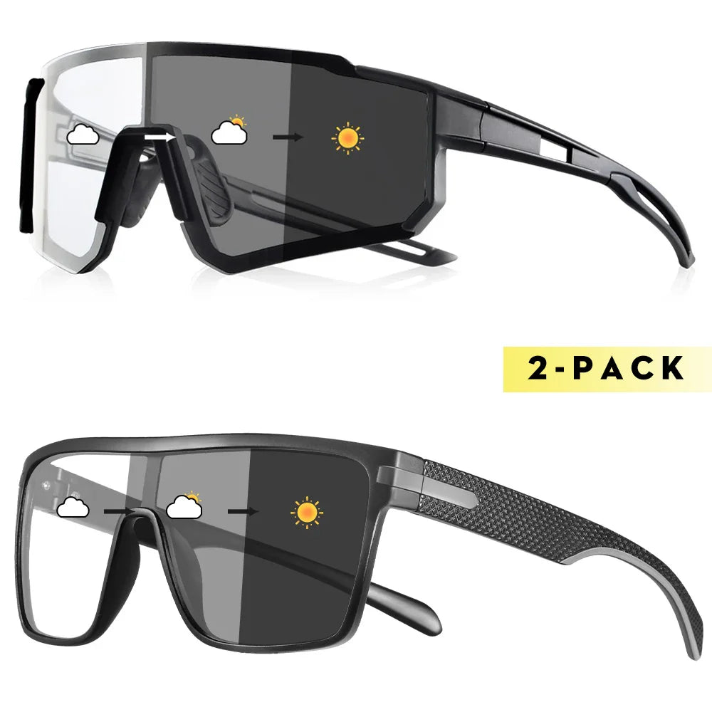 CRIXLAIS Fashion Photochromic Polarized Sunglasses Men Women Oversized Sun Glasses Male Night Vision Driving Goggles UV400