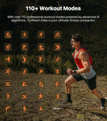 TicWatch Atlas Silver Smartwatch( Refurbished), GPS, barometer, compass, 110+ workout, only for Android