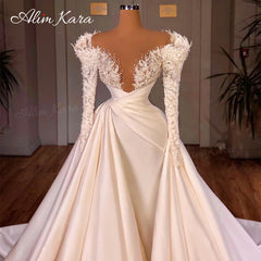 White Bridesmaid Dresses: Wedding Dresses for women Satin Mermaid Court Train