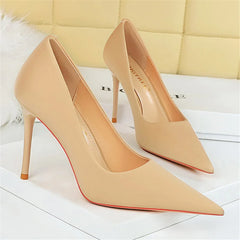 Women 10cm High Heels Satin Silk Dress Stiletto Fashion Pumps Lady Wedding Bridal