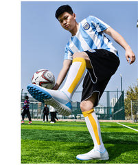 Men's Turf Soccer Shoes Kids Outdoor Long Spikes Training Ankle Football Boots
