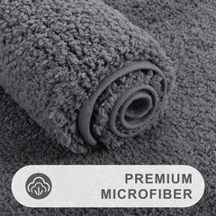 Bathroom Rug Mat Shaggy Soft Absorbent Bath Rug Non Slip Thick Plush Machine