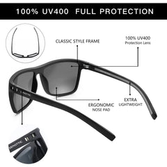 Sunglasses for Men: Shade Men Ultra light TR90 Frame UV400 Protection