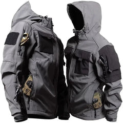 Hooded Tactical Jacket Men Army Training Wear-resistant Windbreaker Outdoors Camping