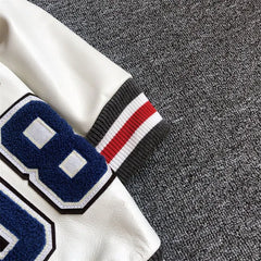 Men's spring and autumn baseball uniform Y2K retro trend leather jacket heavy